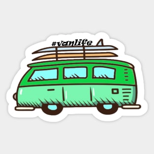 Happy camper hash tag van life Sticker